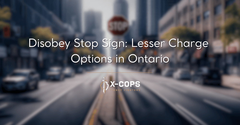 Disobey Stop Sign Lesser Charge Options in Ontario